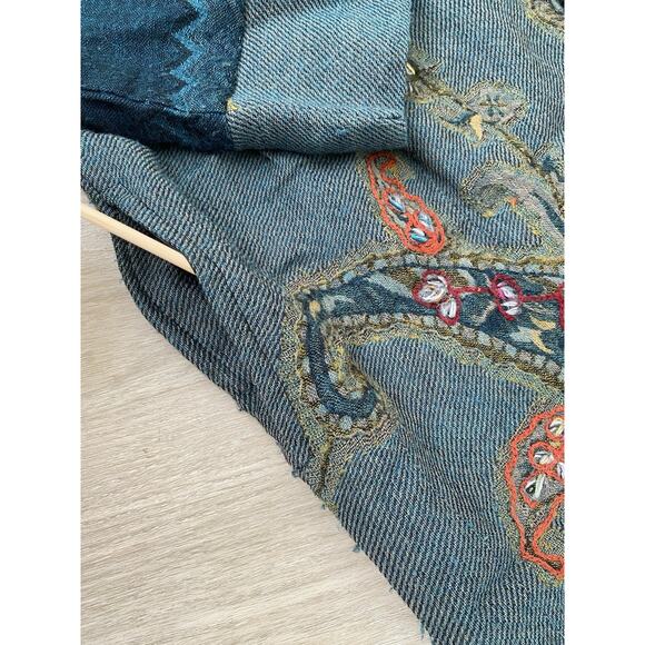 Soft Surroundings Izmur Wool Patchwork Tapestry Jacket L Embroidered Boho Art - Picture 4 of 8